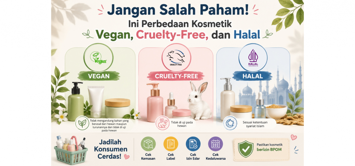 Jangan Salah Paham! Ini Perbedaan  Kosmetik Vegan, Cruelty-Free, dan Halal